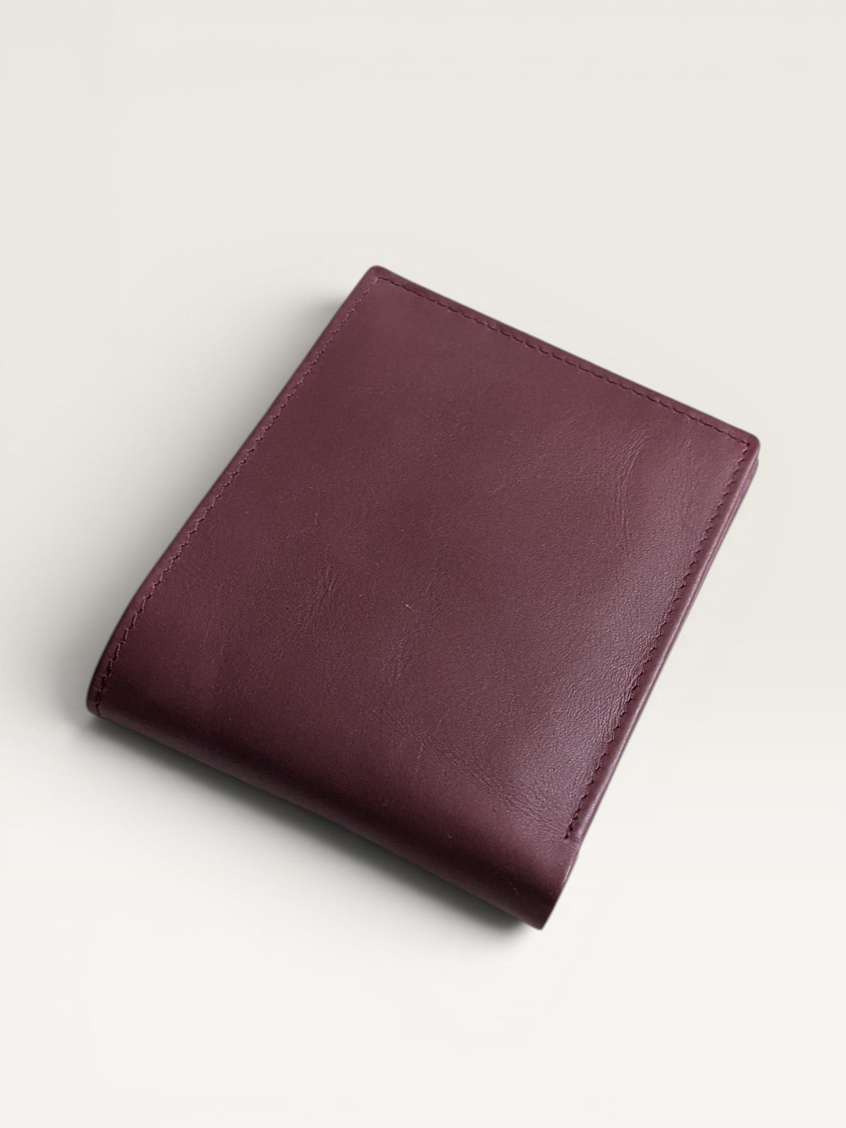 Nappa Leather Bifold Coin Pocket Wallet - Black