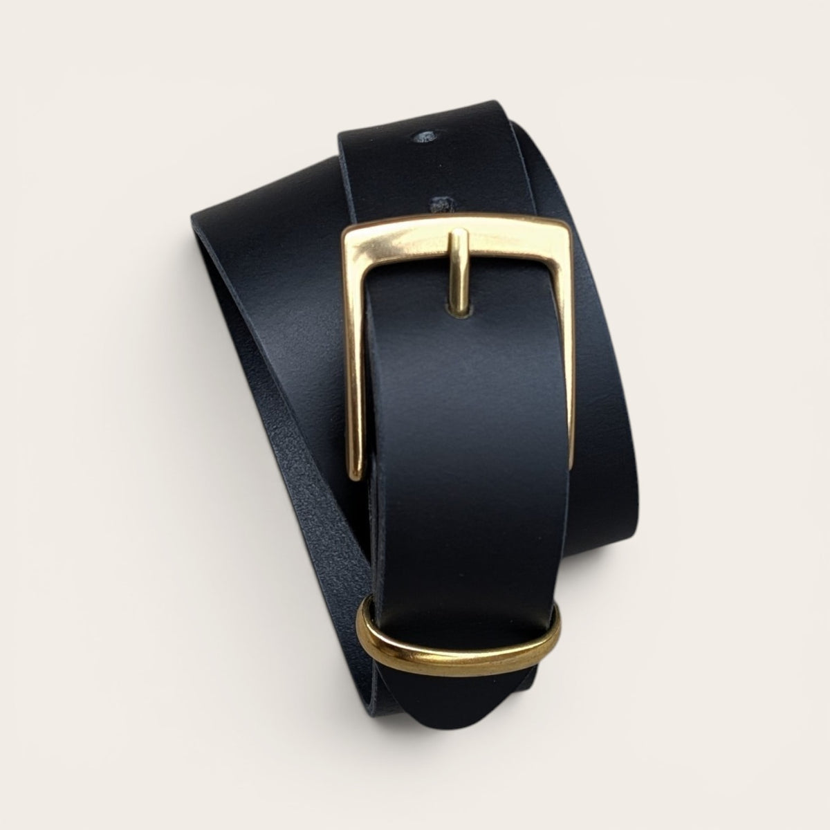 Formal Brass Buckle Belt - Espresso Brown (Metal Loop)