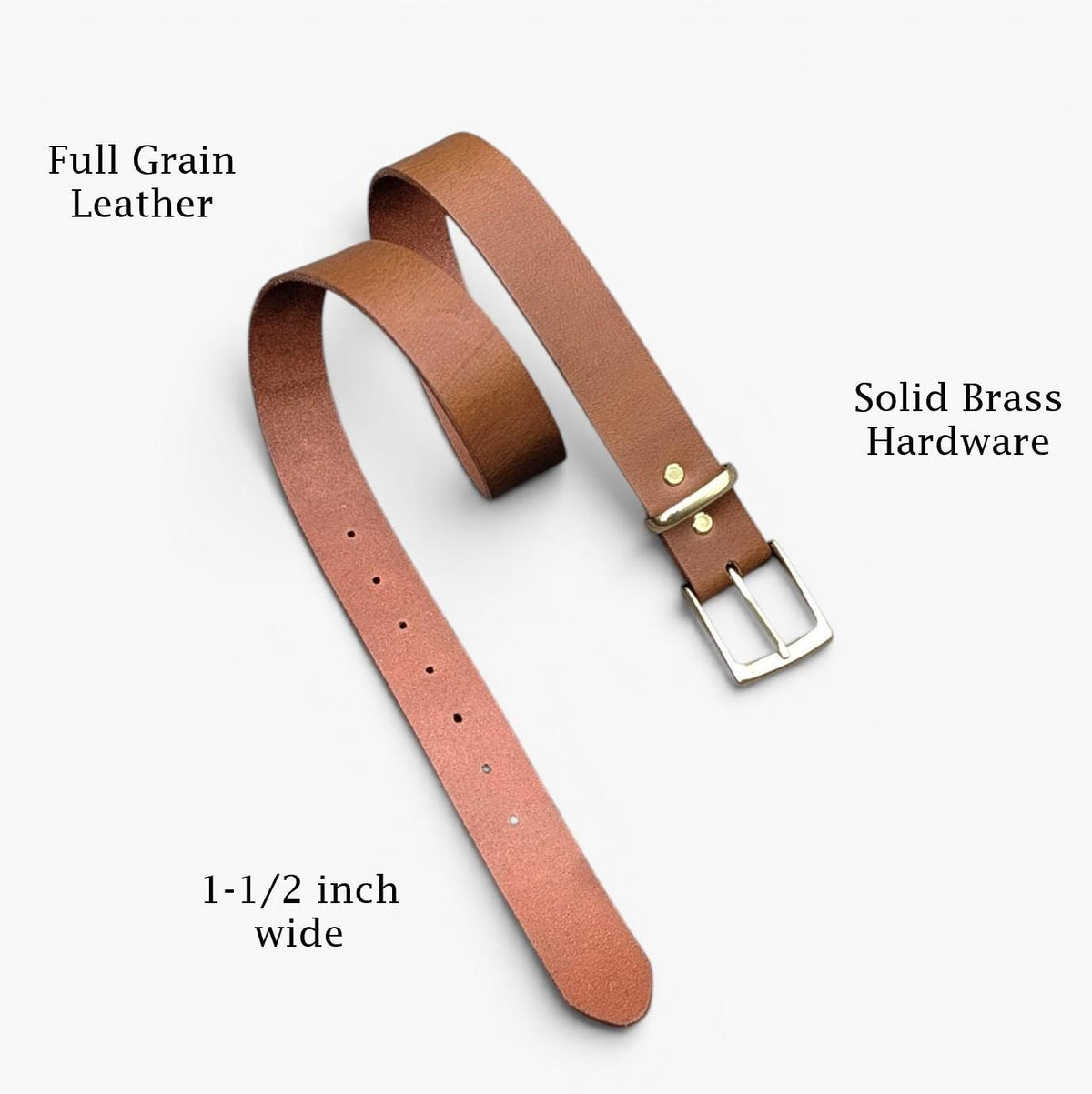 Formal Brass Buckle Belt - Espresso Brown (Metal Loop)