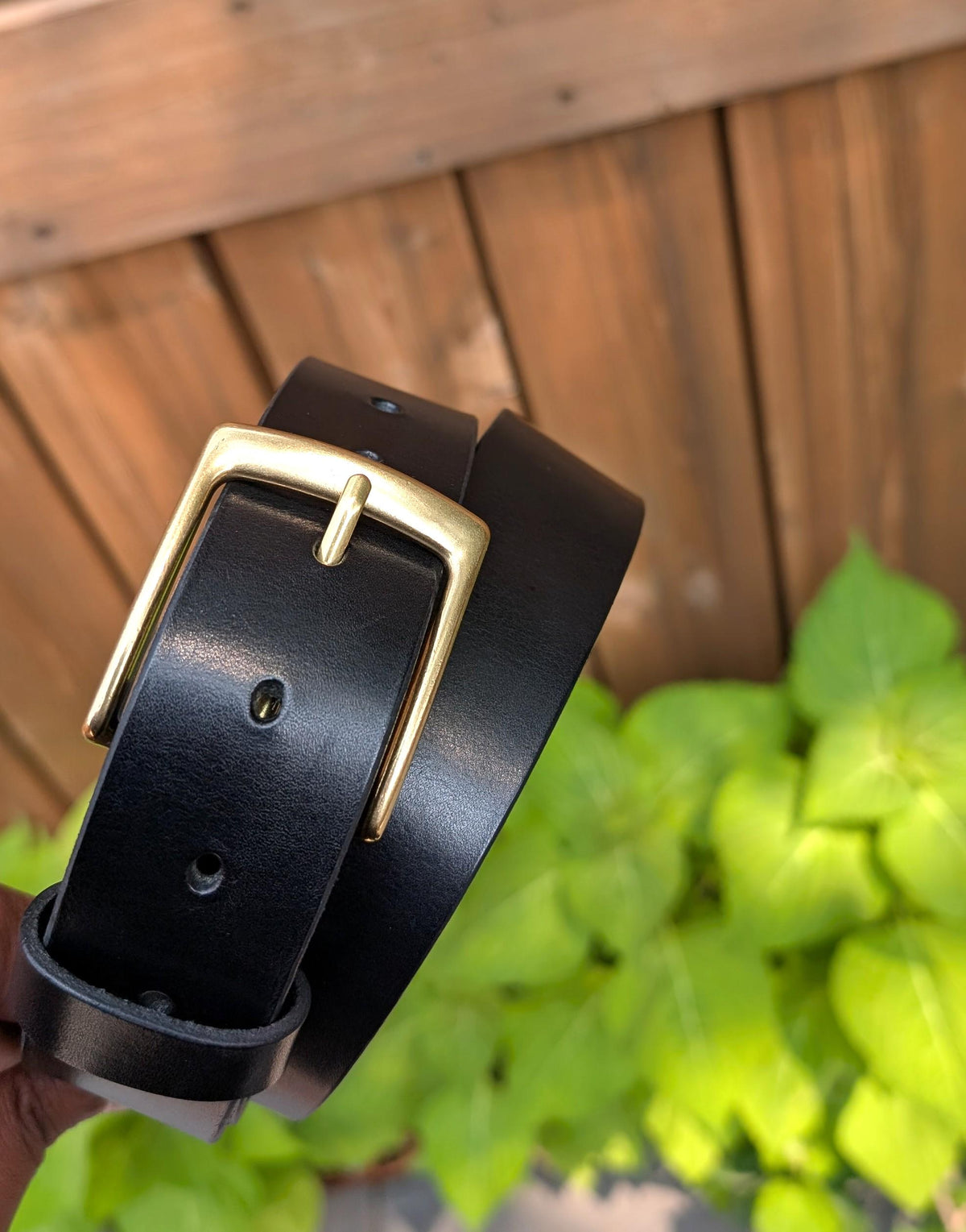Formal Brass Buckle Belt - Espresso Brown (1-1/2 inch)