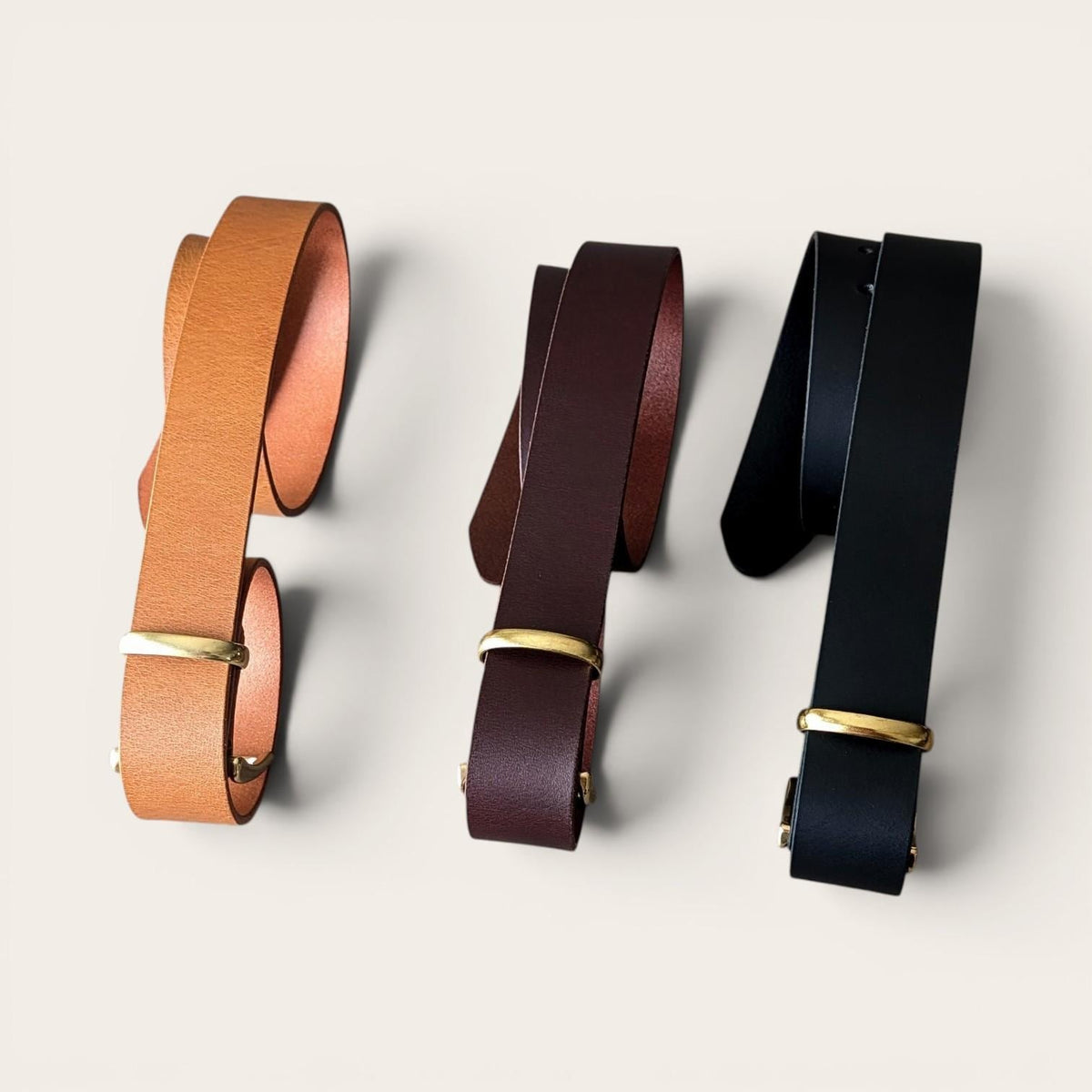 Formal Brass Buckle Belt - Espresso Brown (Metal Loop)