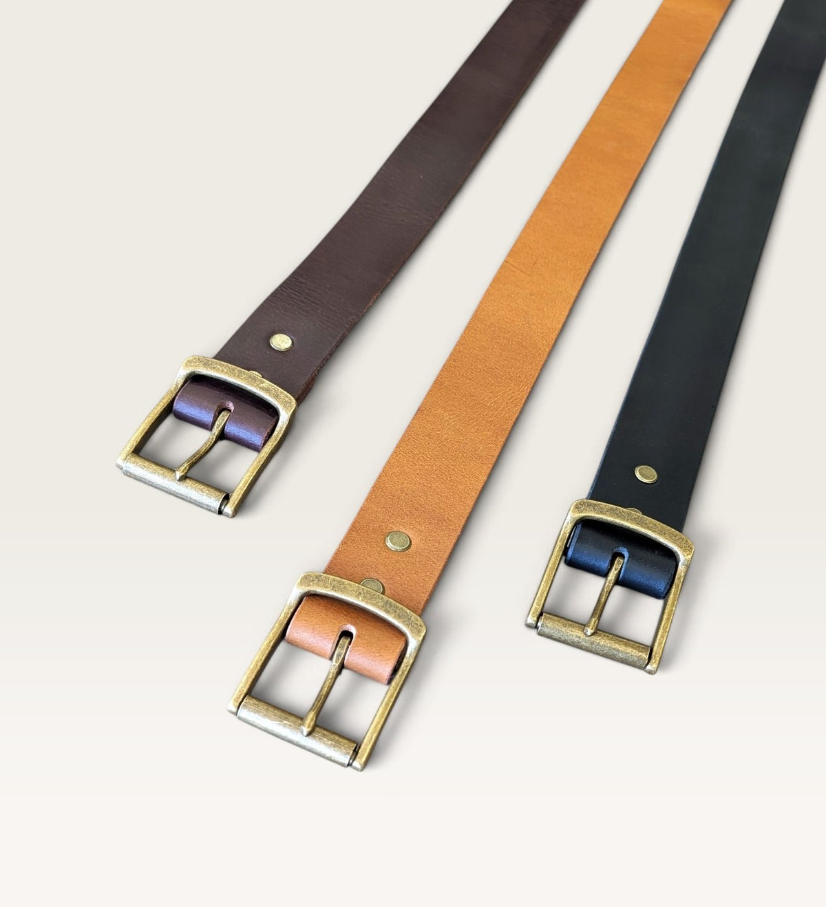 Dunham Roller Antique Brass Buckle Belt - Espresso brown
