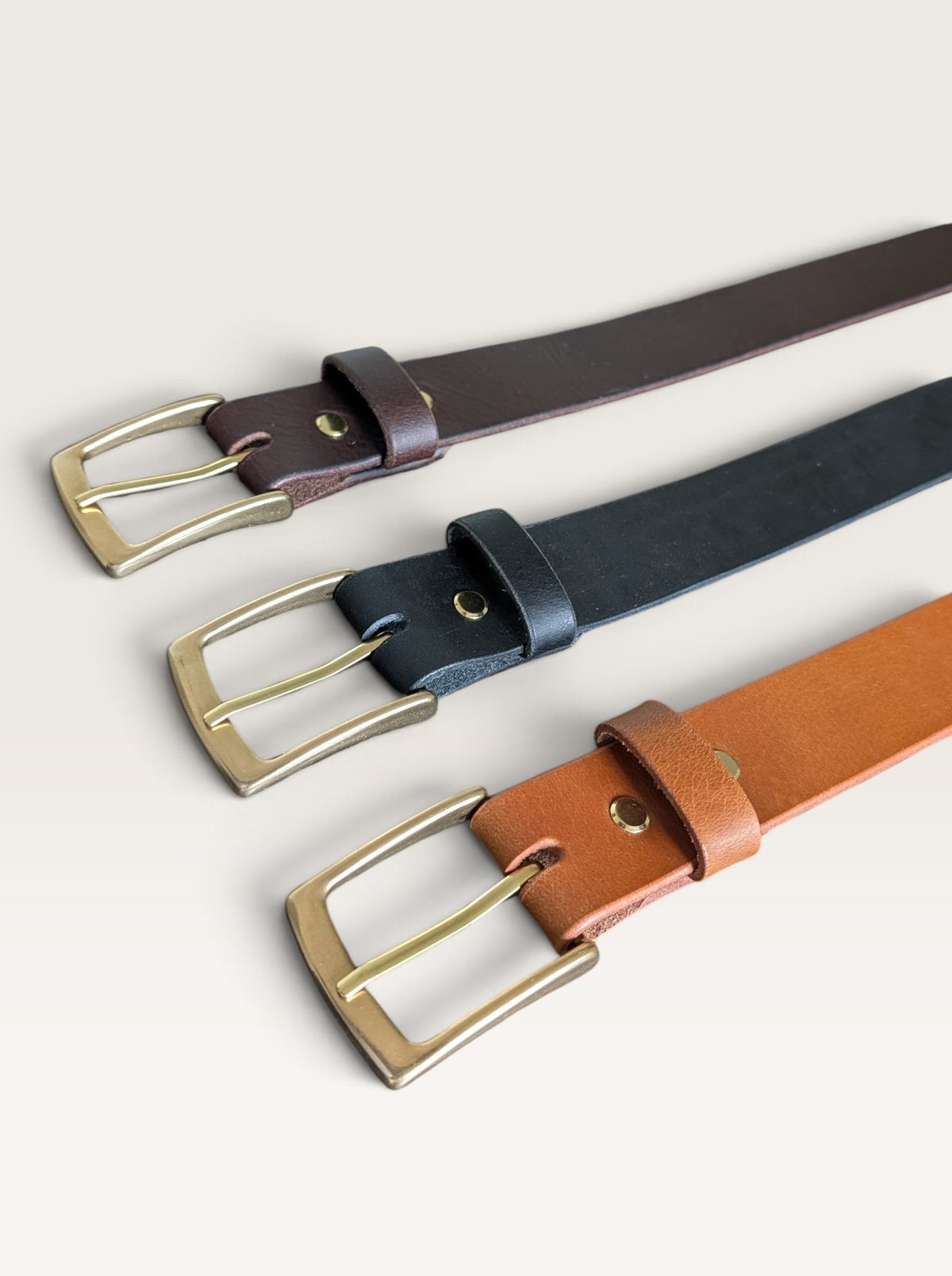 Formal Brass Buckle Belt - Espresso Brown (1-1/2 inch)