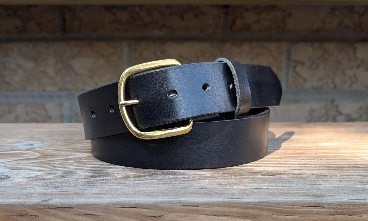 Brass Heel Bar Buckle - Saddle Tan