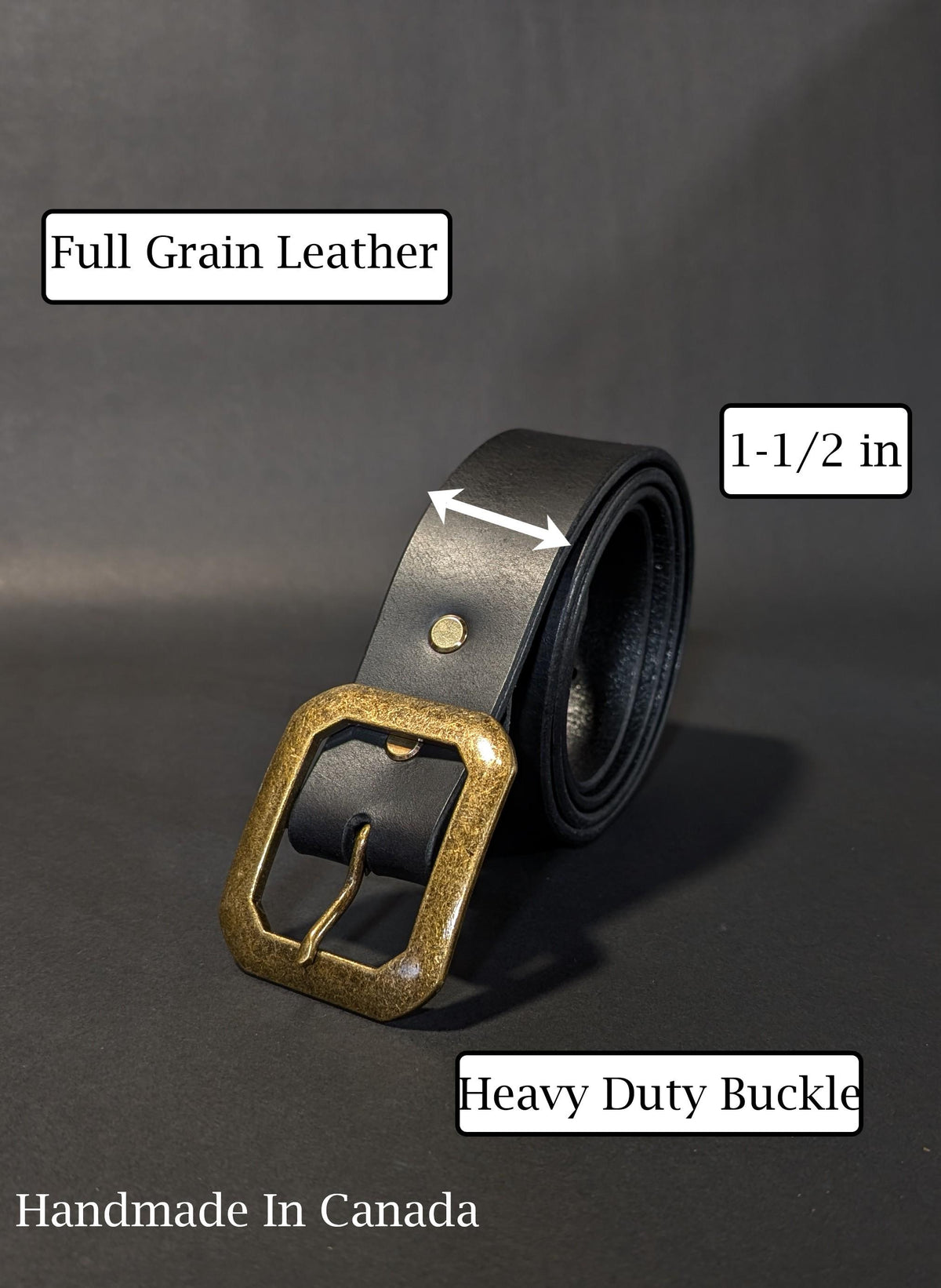Statement Buckle Leather Belt - Espresso With Antique Brass