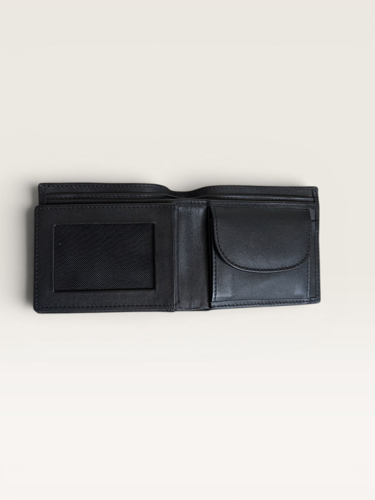 Nappa Leather Bifold Coin Pocket Wallet - Light Maroon