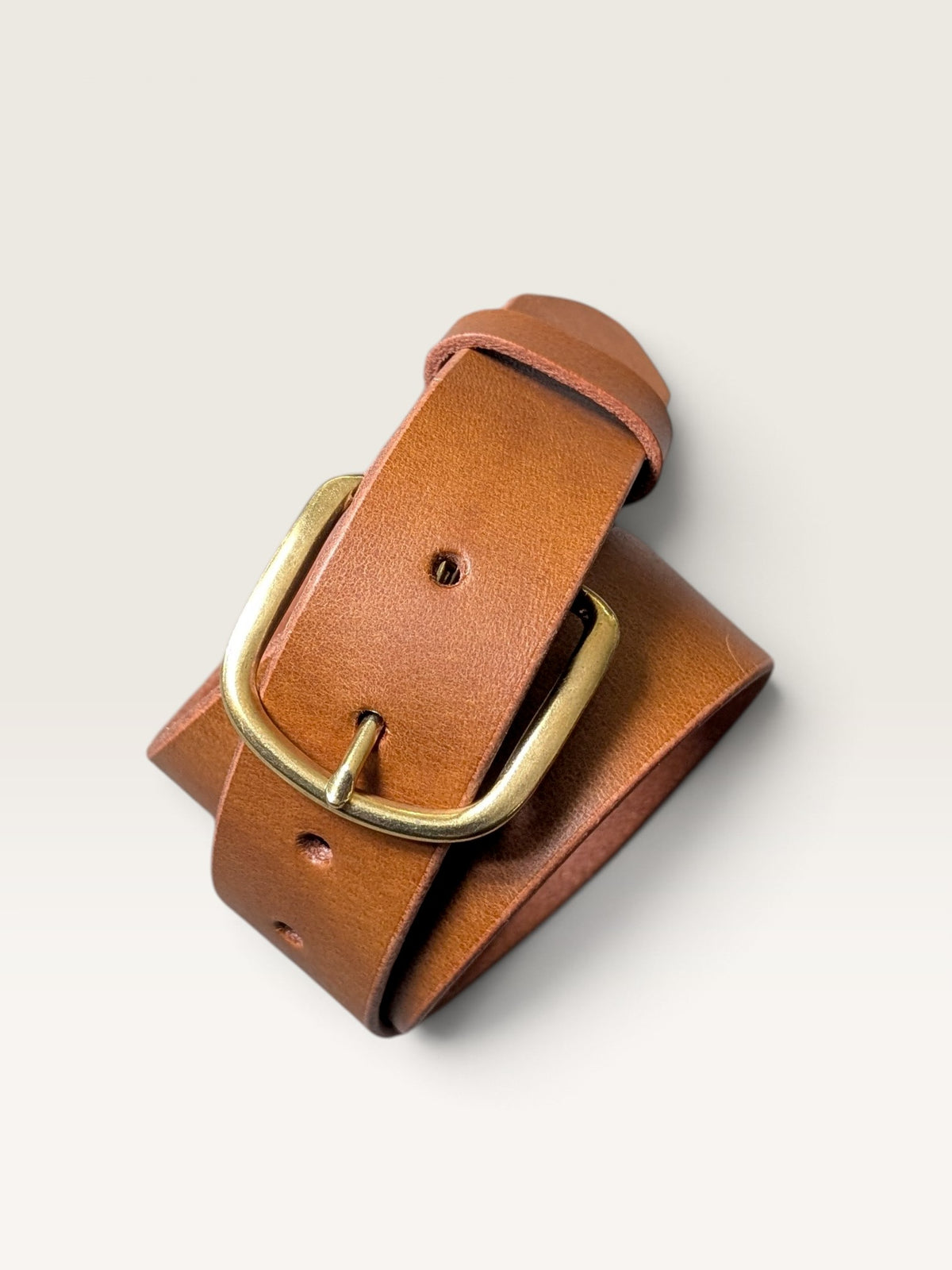 Brass Heel Bar Buckle - Saddle Tan