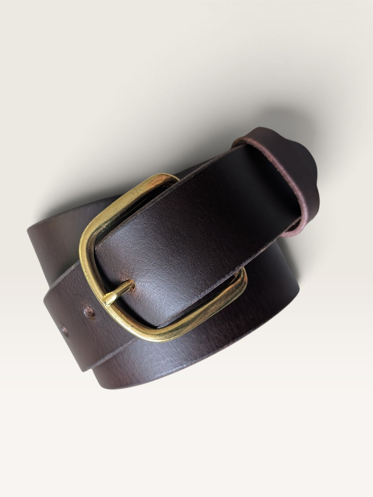 Brass Heel Bar Buckle - Saddle Tan