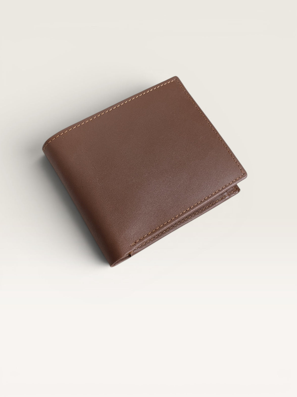 Nappa Leather Bifold Coin Pocket Wallet - Light Maroon