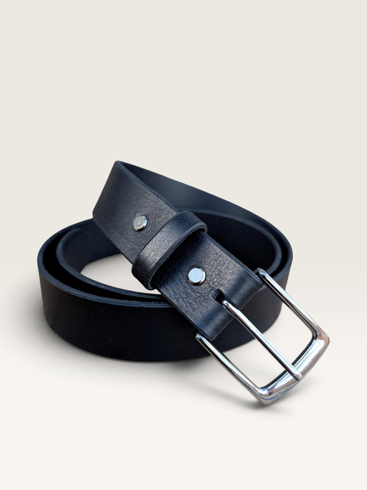 Dress Leather Belt - Nickle Plated Brass Buckle (1-1/2 inch)