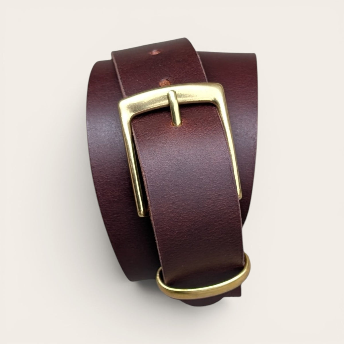 Formal Brass Buckle Belt - Espresso Brown (Metal Loop)