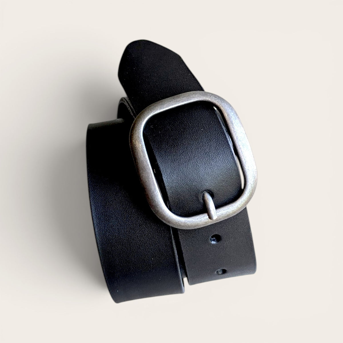 Oval Buckle Belt - Espresso with Antique Brass
