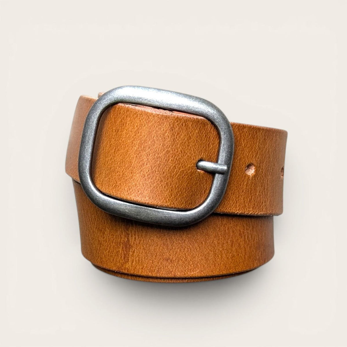 Oval Buckle Belt - Espresso with Antique Brass