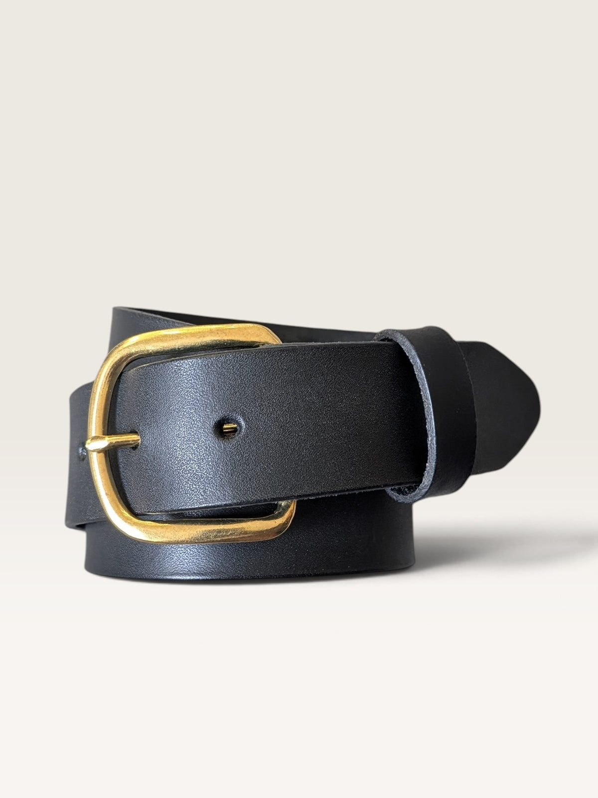 Brass Heel Buckle Belt - Espresso Brown