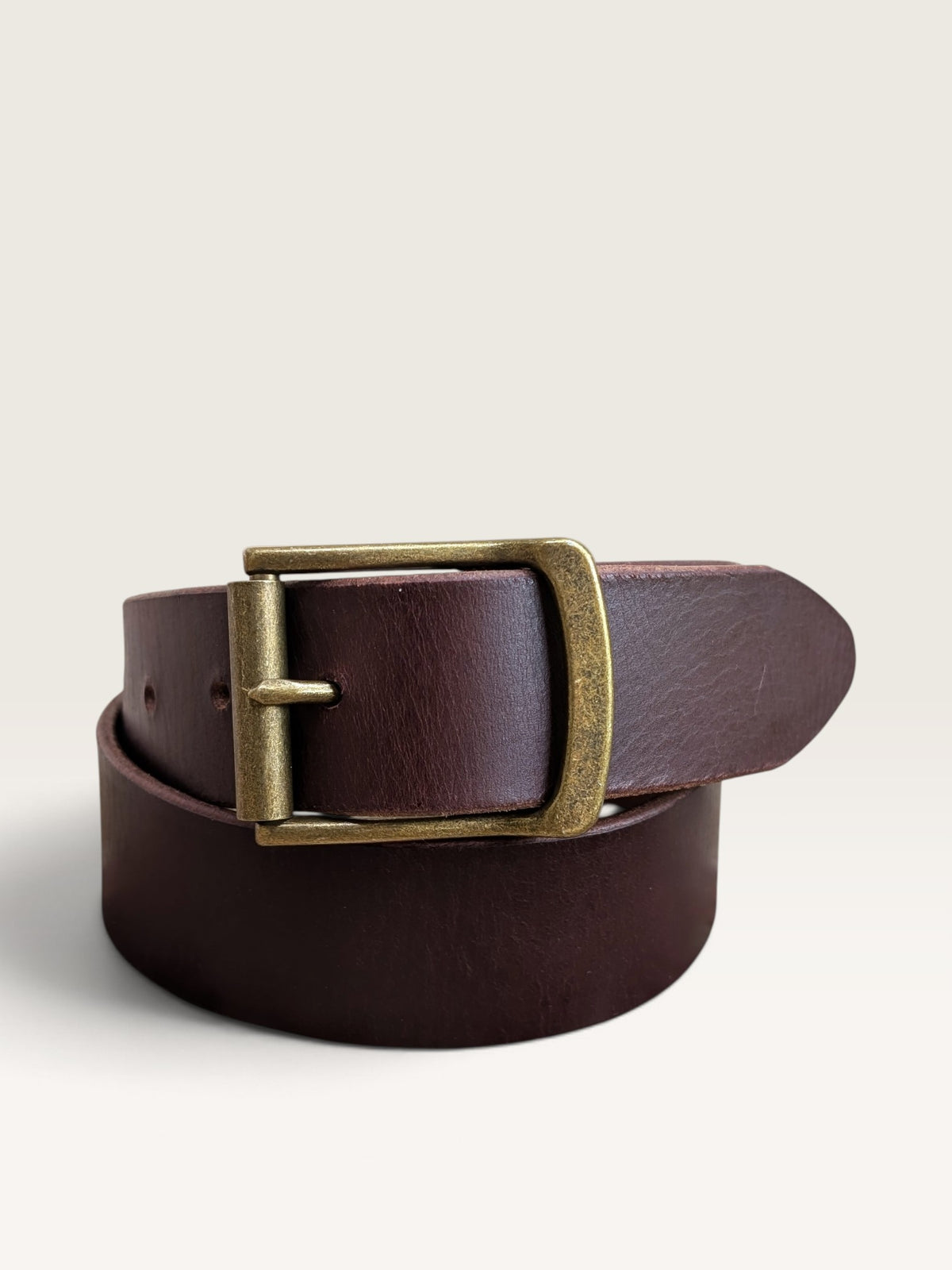Dunham Roller Antique Brass Buckle Belt - Espresso brown