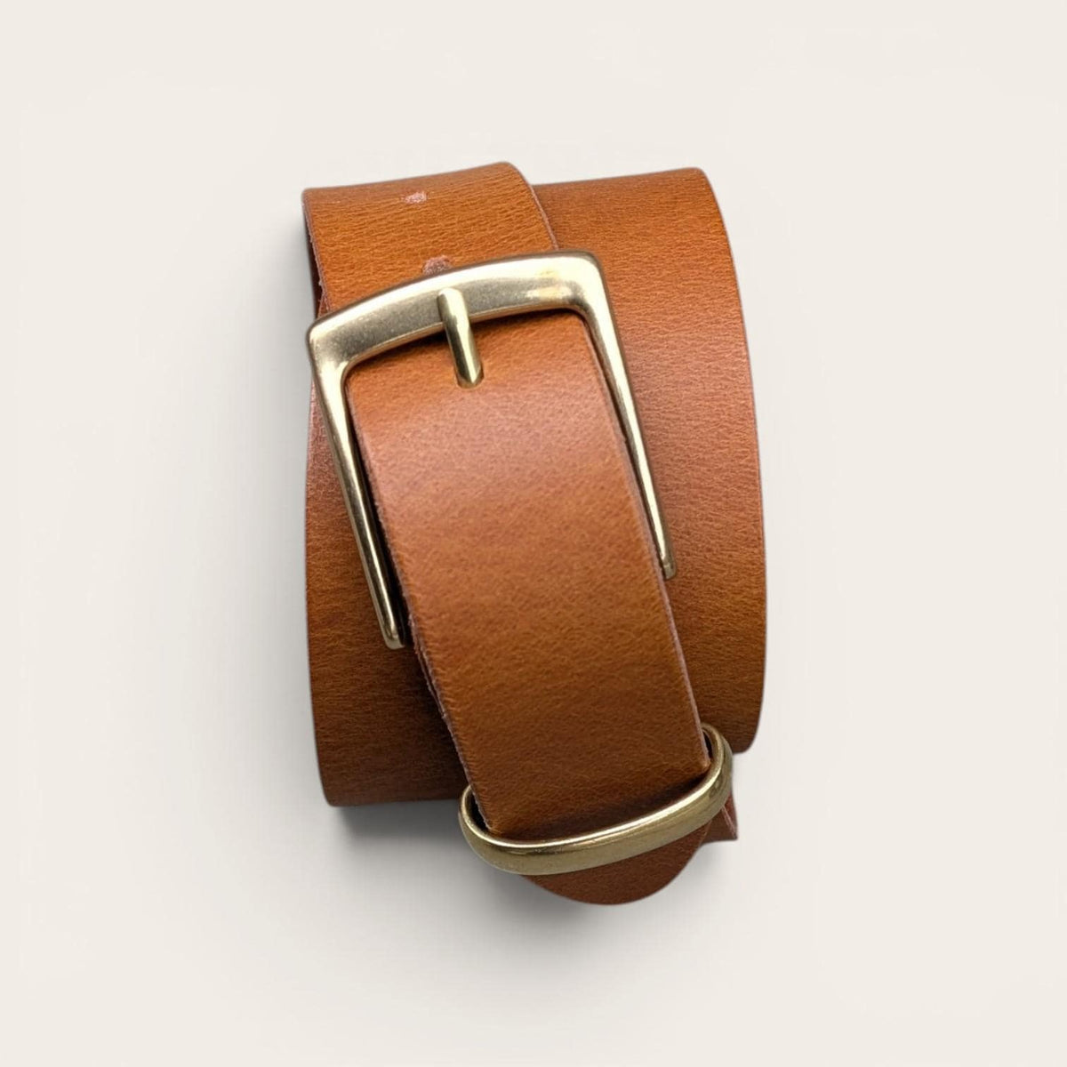 Formal Brass Buckle Belt - Espresso Brown (Metal Loop)