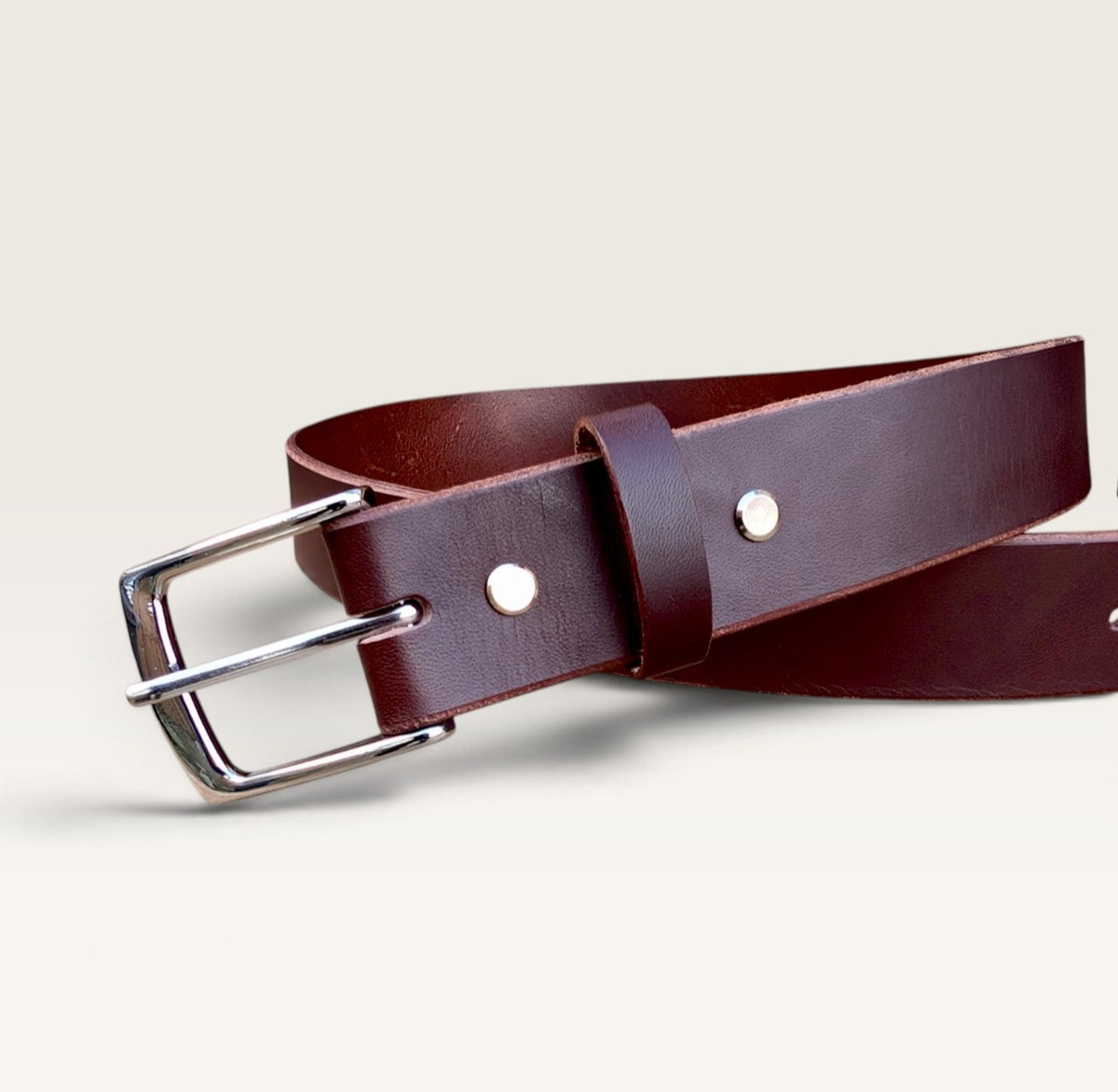 Dress Leather Belt - Nickle Plated Brass Buckle (1-1/2 inch)