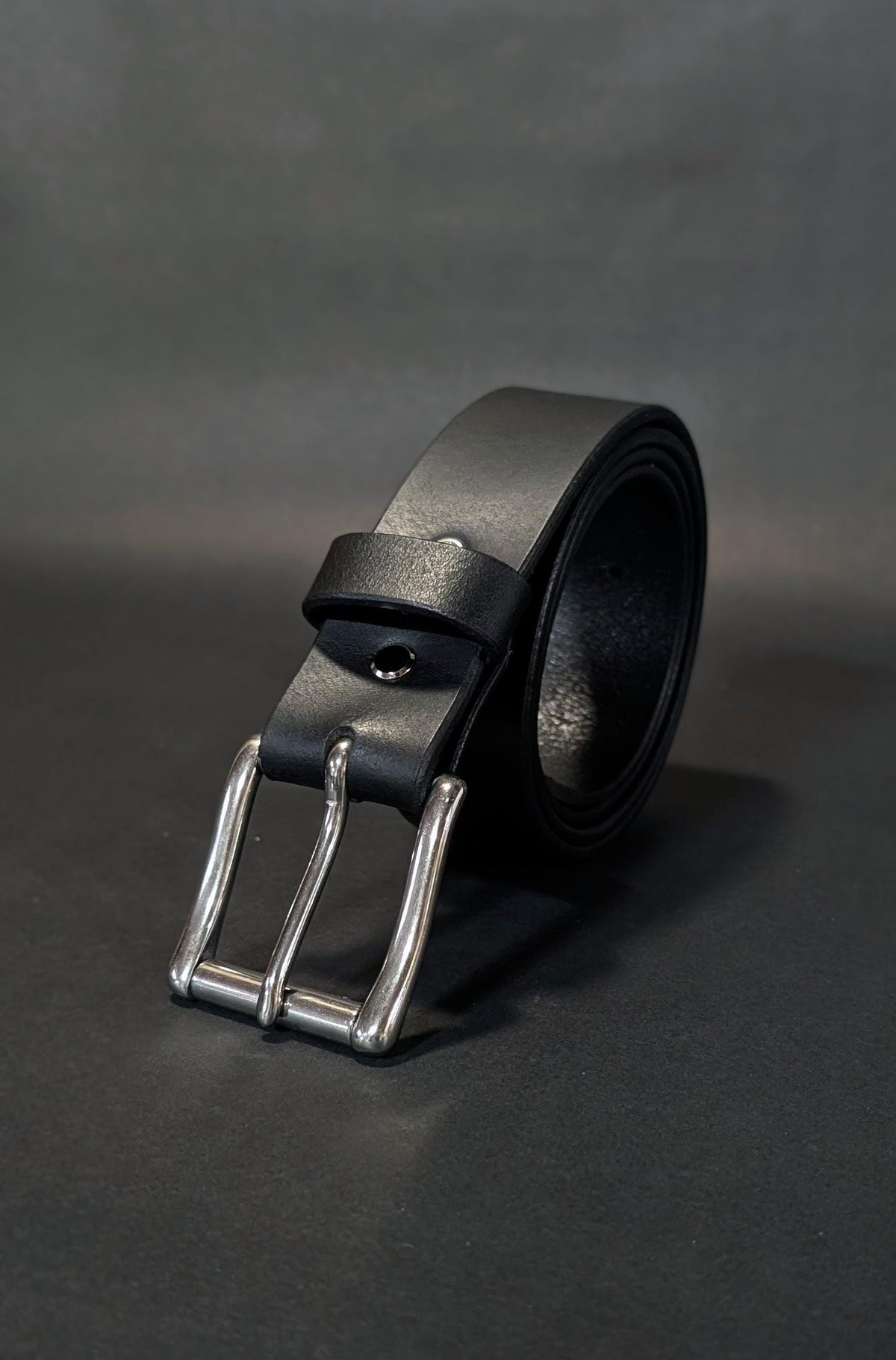 Stainless Steel Roller Buckle Belt - Dark Brown