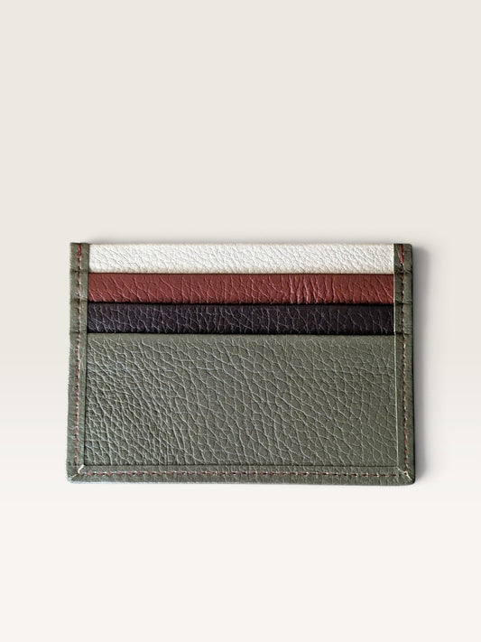 Leather Card Holder - Olive Tree