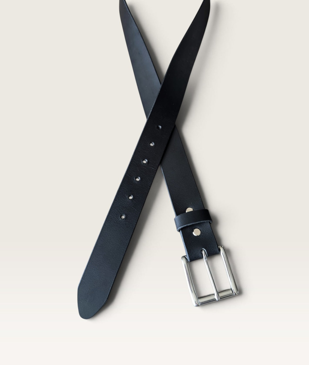 Stainless Steel Roller Buckle Belt - Black