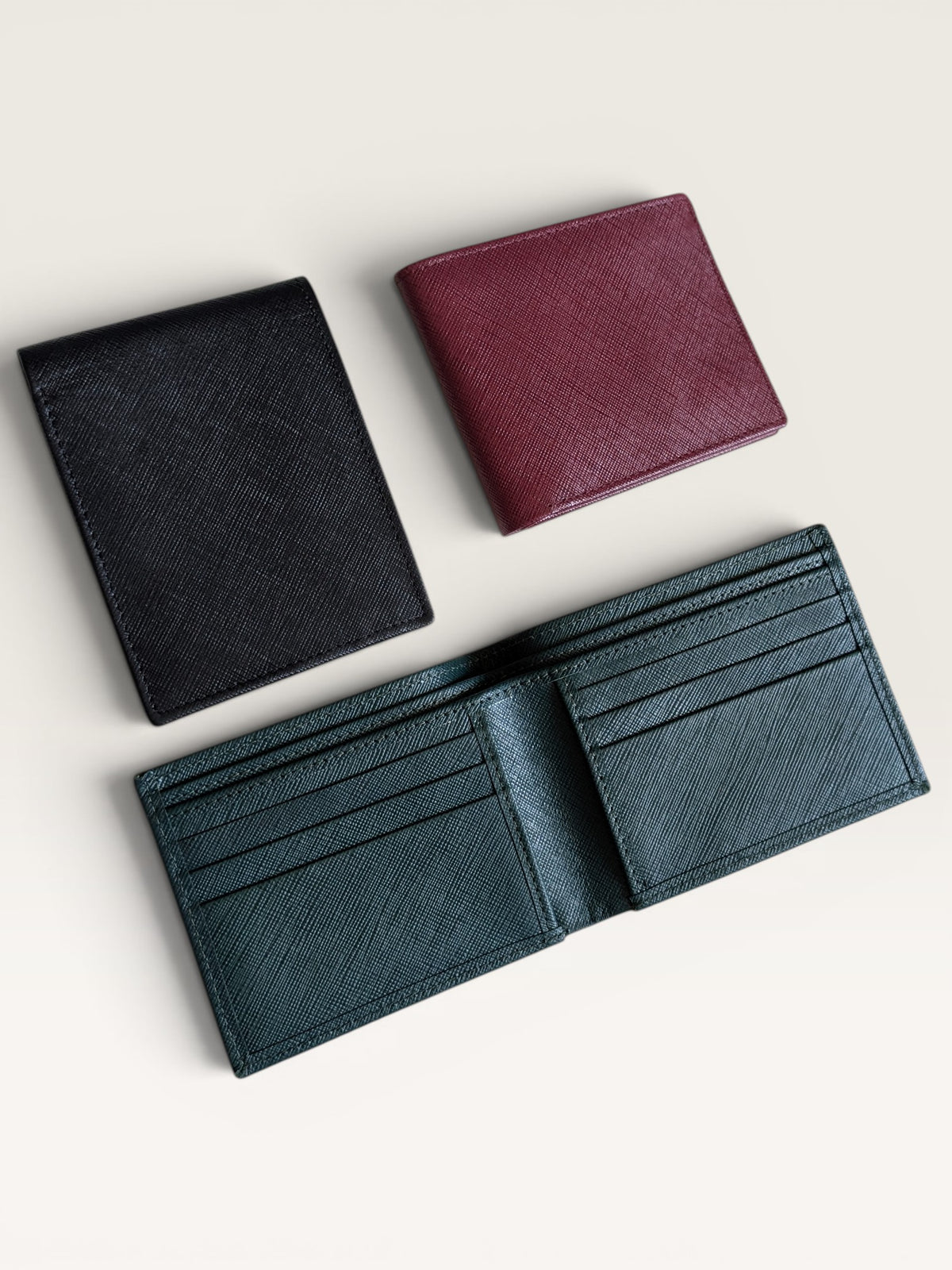 Saffiano Leather Wallet - Black